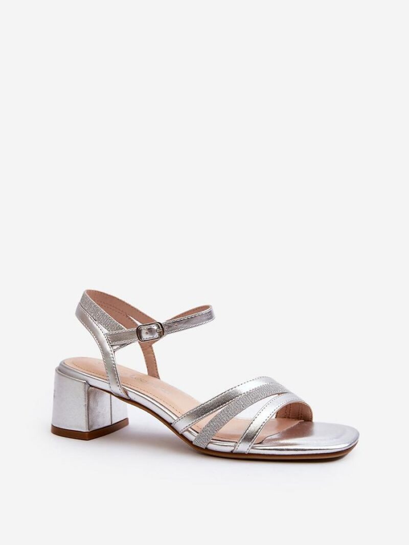 Sandały Model Sergio Leone SK046 Silver - Step in style - obrazek 2