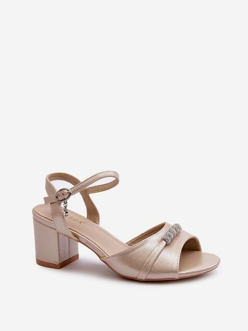 Sandały Model Narhi 20241 Gold - Step in style - obrazek 2