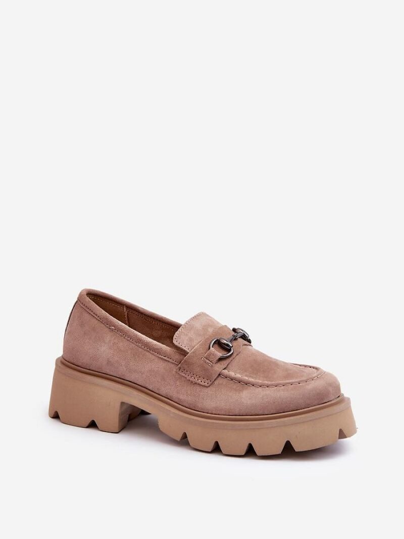 Mokasyny Model Neloria 7888 Beige - Step in style - obrazek 2