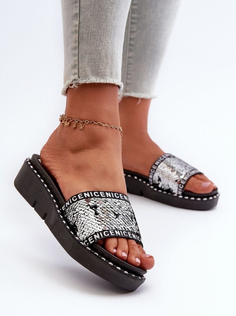 Sandał Klapki Model Rivanique G-582-02 Black/Silver - Step in style