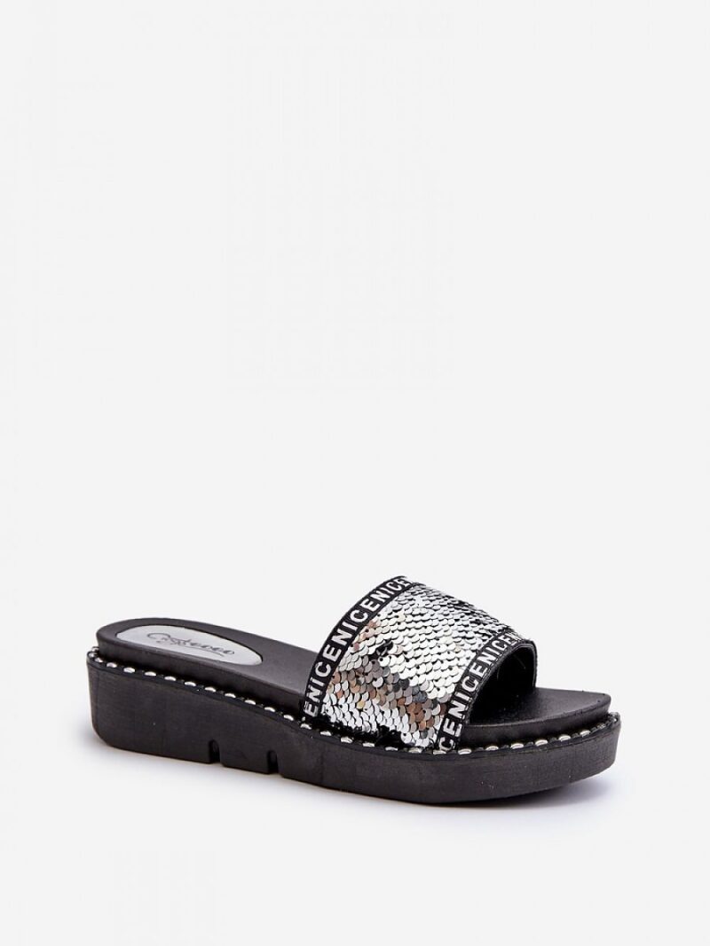 Sandał Klapki Model Rivanique G-582-02 Black/Silver - Step in style - obrazek 2