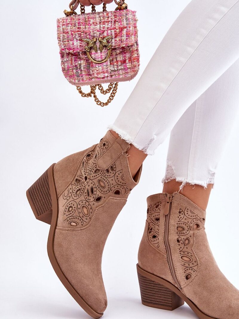 Botki Model S.Barski HY42-086 Beige - Step in style - obrazek 3