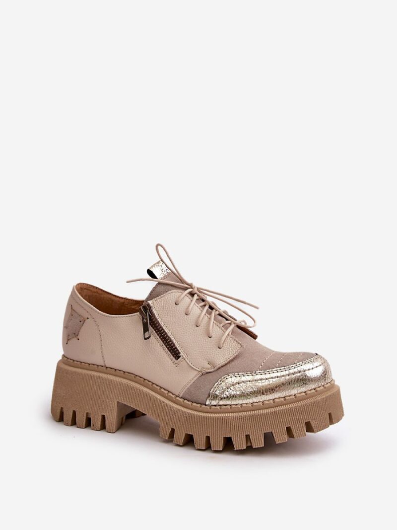 Półbuty Model Maciejka 06177-04 Beige - Step in style - obrazek 2