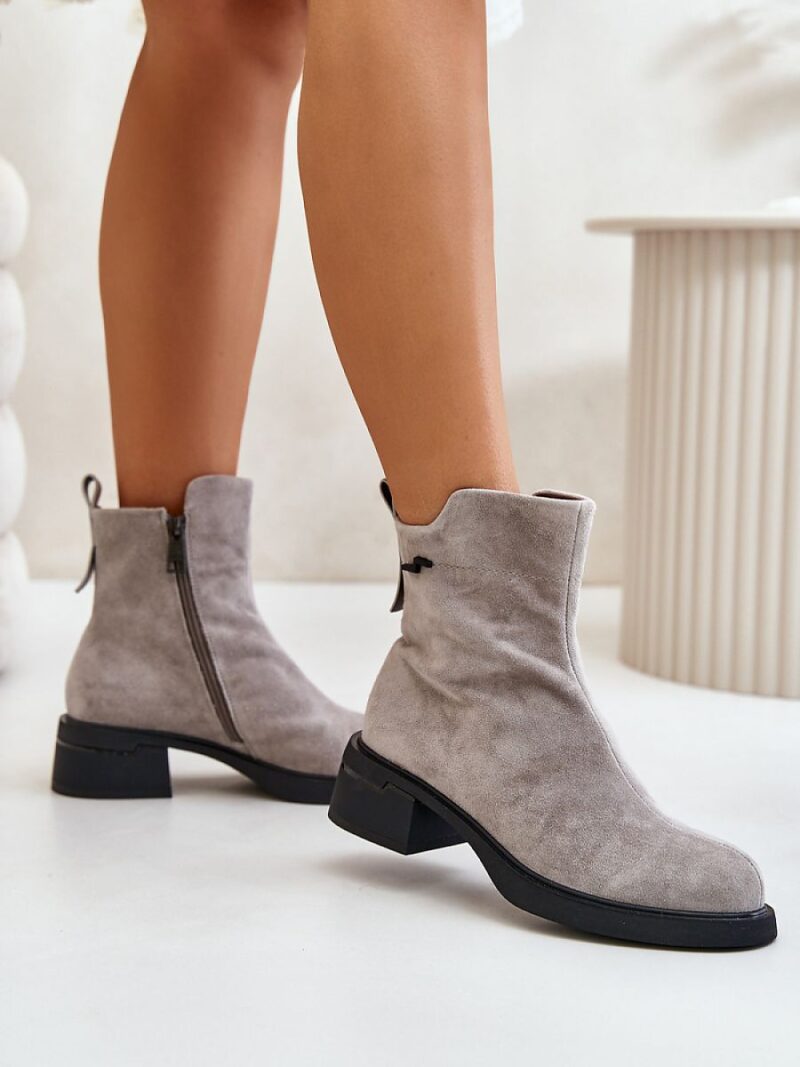 Botki Model Vinceza 66696 Grey Zamsz - Step in style - obrazek 3
