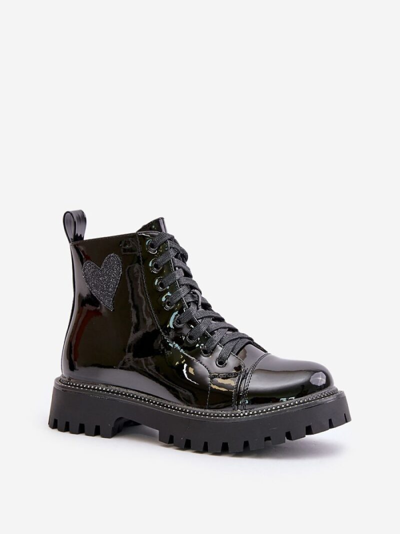 Botki Model Obeena 9681A Black Lakier - Step in style - obrazek 2
