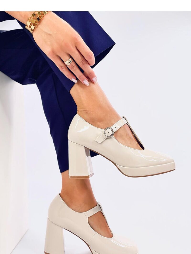 Czółenka na platformie MORETON BEIGE - Inello - obrazek 2