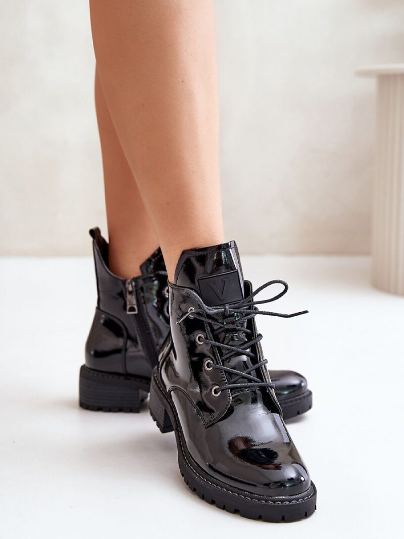 Botki Model Vinceza 58136 Black Lakier - Step in style - obrazek 3