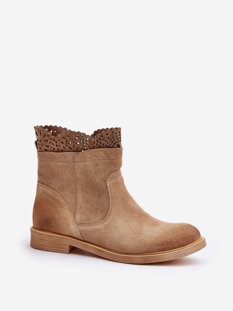 Botki Model Lewski 3624 Beige Zamsz - Step in style - obrazek 2