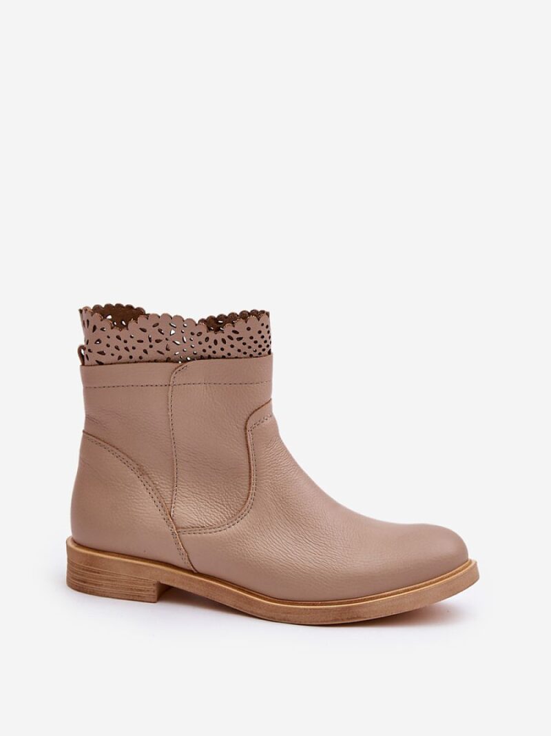 Botki Model Lewski 3624 Beige Skóra - Step in style - obrazek 2