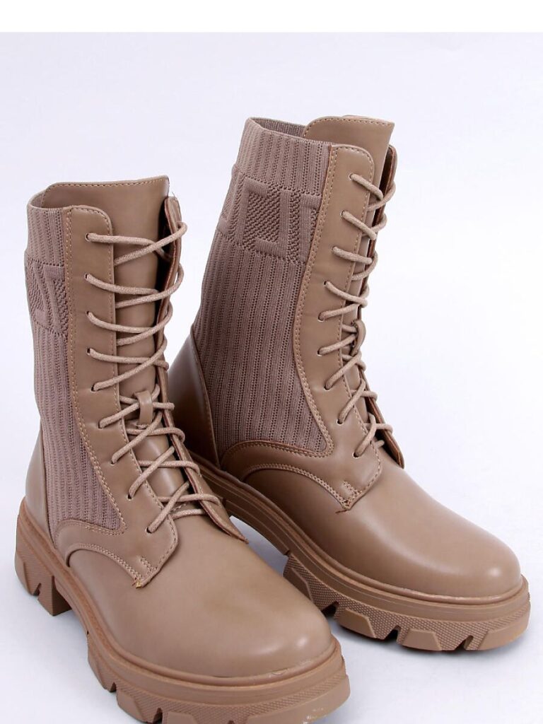 Workery z elastyczną cholewką CALLING KHAKI - Inello