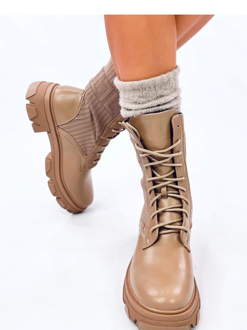 Workery z elastyczną cholewką CALLING KHAKI - Inello - obrazek 3