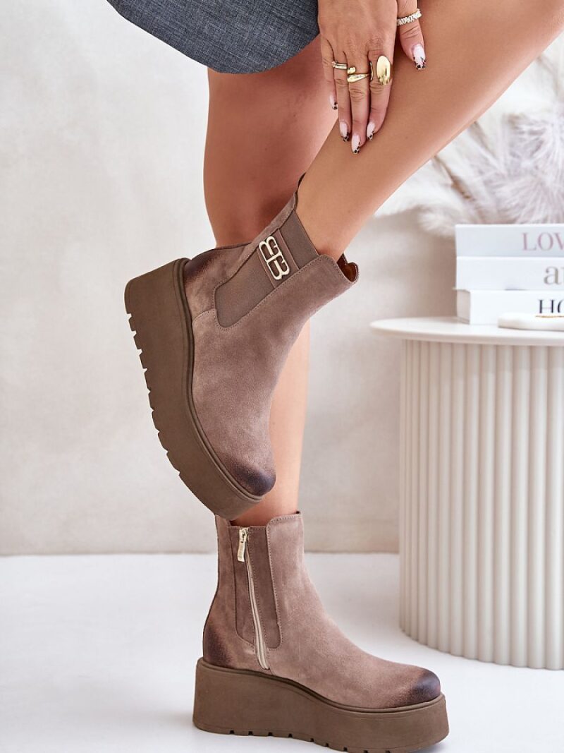 Botki Model Zazoo 60498 Beige - Step in style - obrazek 3
