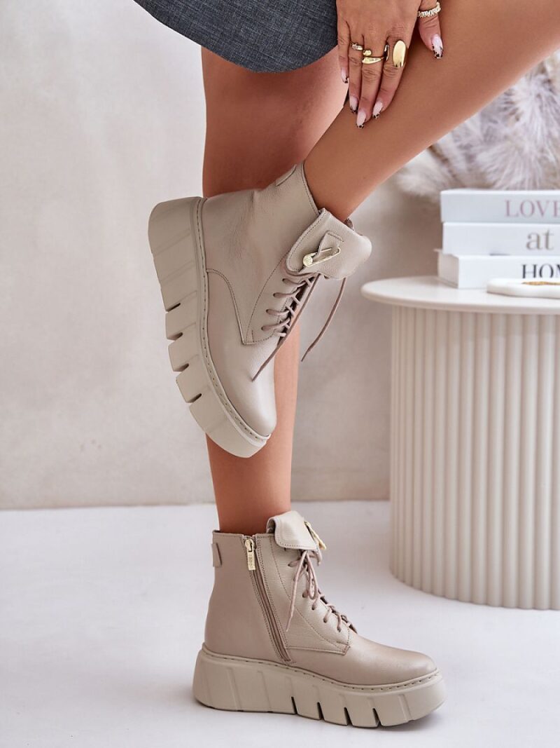 Botki Model Zazoo 60511 Beige - Step in style - obrazek 3