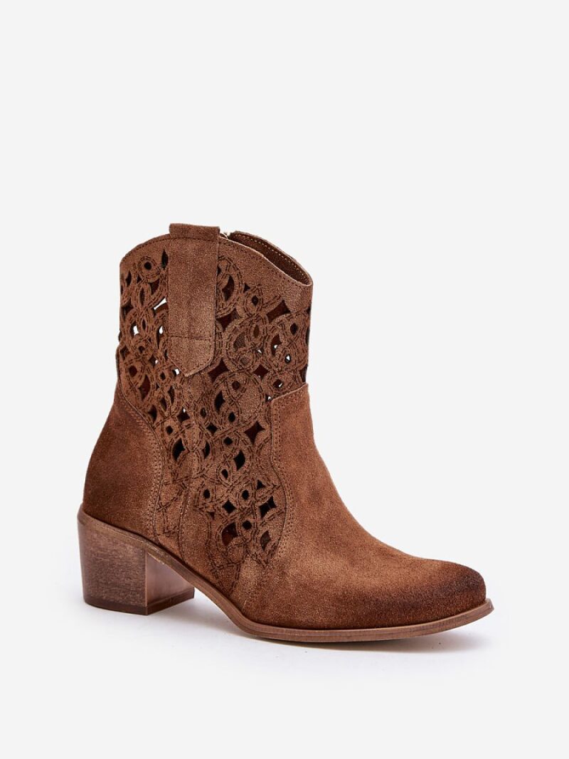 Botki Model Lewski 3394/2 Brown Zamsz - Step in style - obrazek 2