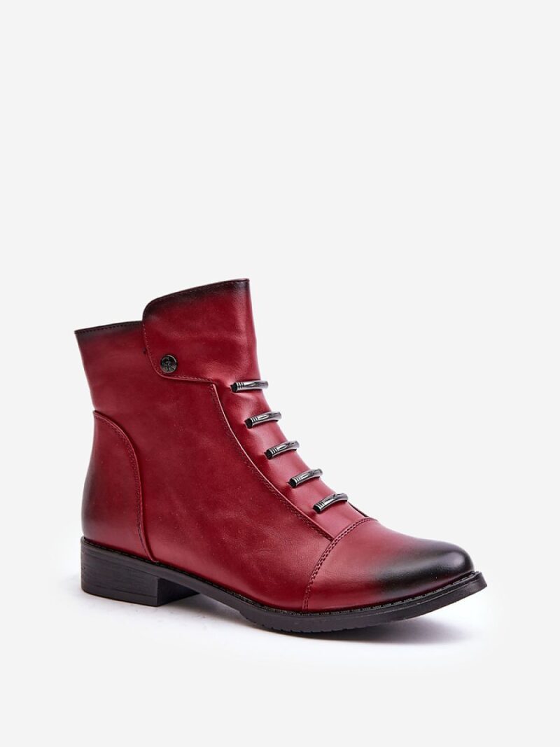 Botki Model Labise ASA62-16 Bordo - Step in style - obrazek 2
