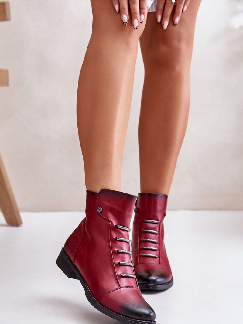 Botki Model Labise ASA62-16 Bordo - Step in style - obrazek 3