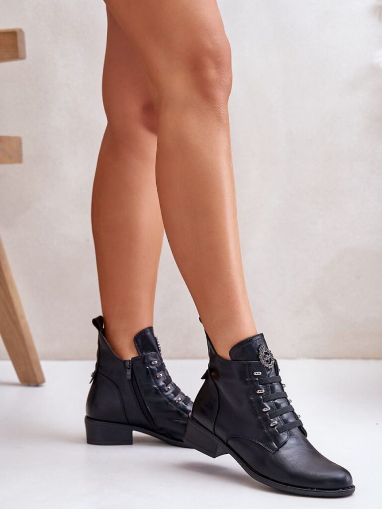 Botki Model Nevalia ASA198-21 Black - Step in style