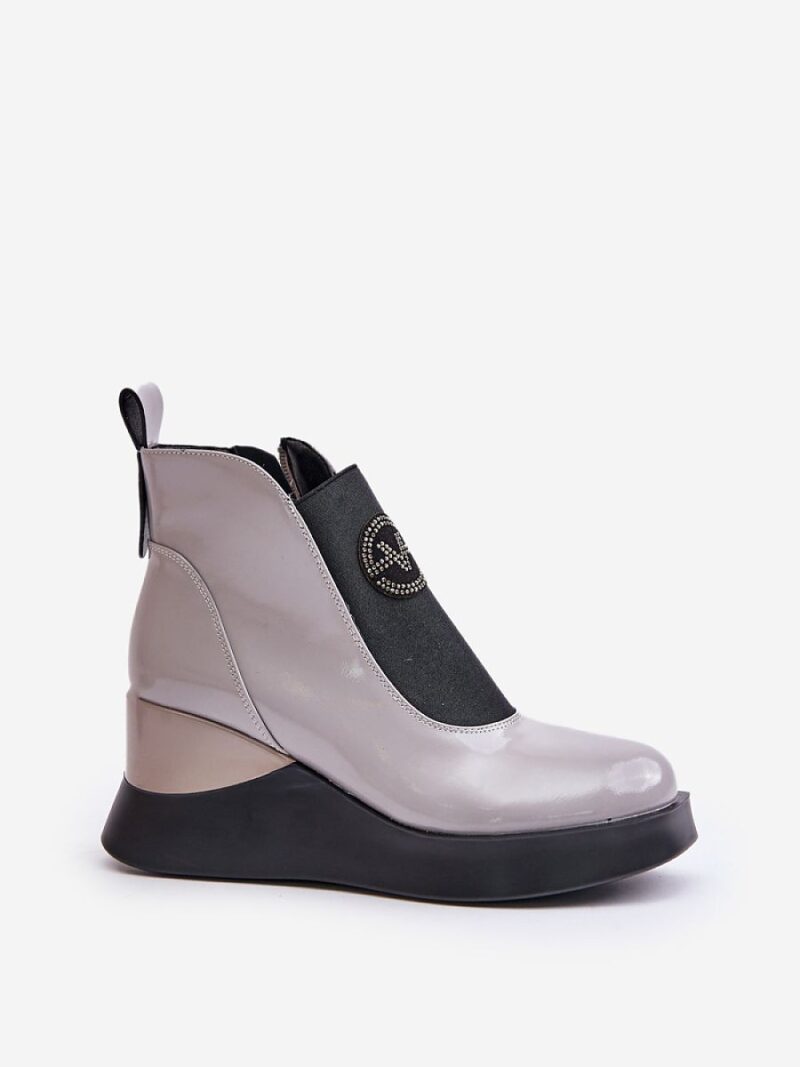 Botki Model Vinceza 66703 Grey Lakier - Step in style - obrazek 2
