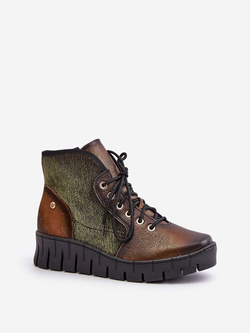 Botki Model Maciejka 06702-09 Green/Gold - Step in style - obrazek 2