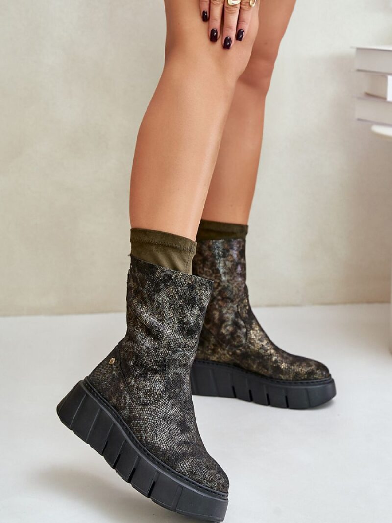 Botki Model Maciejka 06766-09 Khaki - Step in style