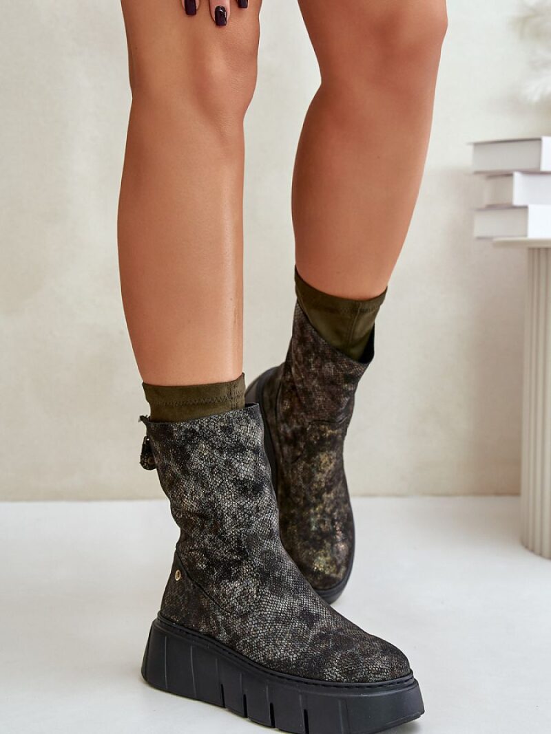 Botki Model Maciejka 06766-09 Khaki - Step in style - obrazek 3