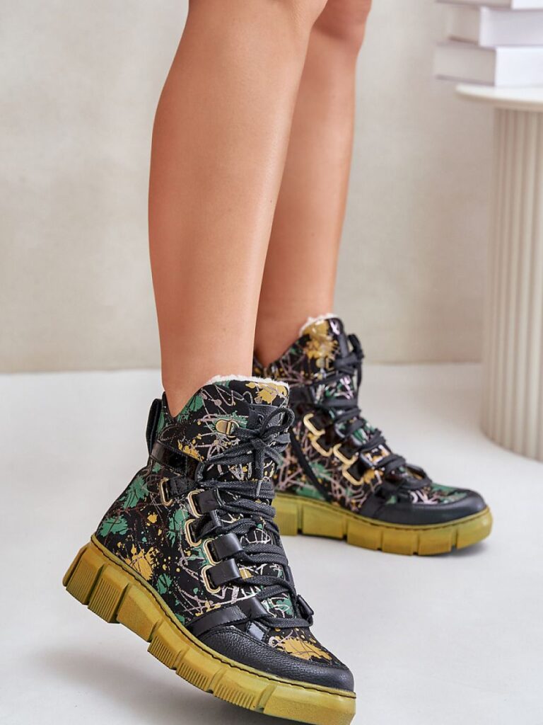 Botki Model Maciejka 06158-07 Yellow/Black - Step in style
