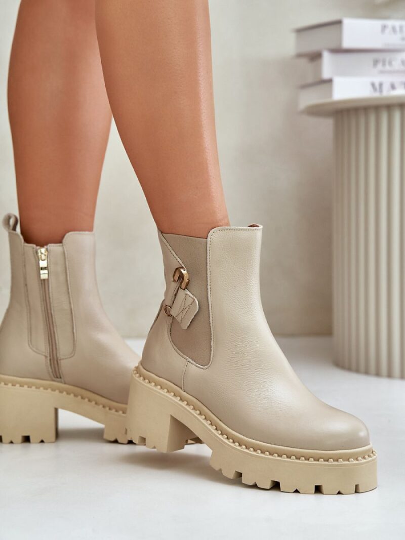 Botki Model Zazoo 60490 Light Beige - Step in style - obrazek 3