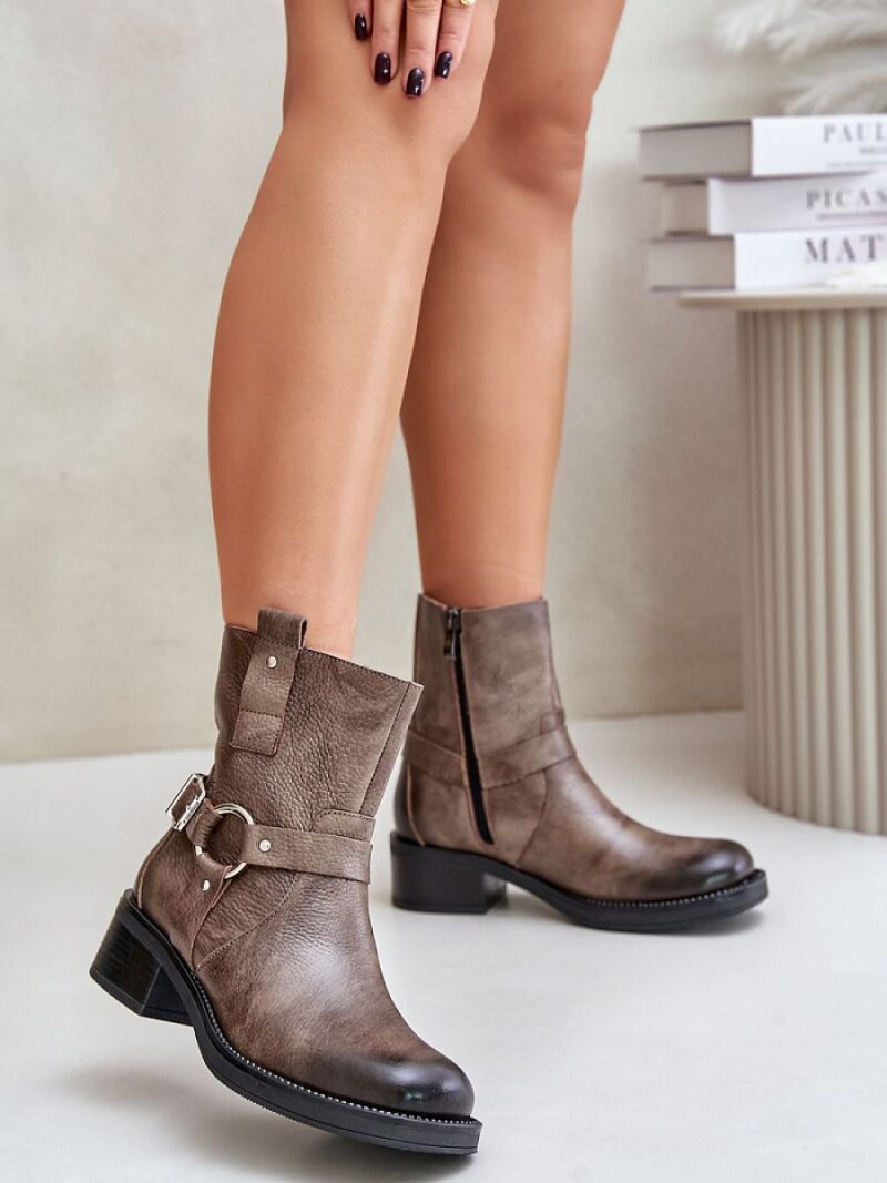 Botki Model Zazoo 60480 Brown/Grey - Step in style