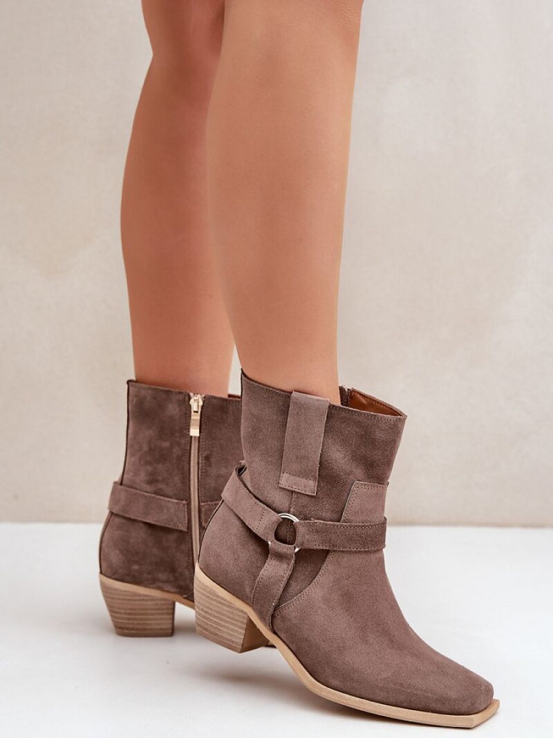 Botki Model Zazoo 3444/2 Brown Zamsz - Step in style - obrazek 3