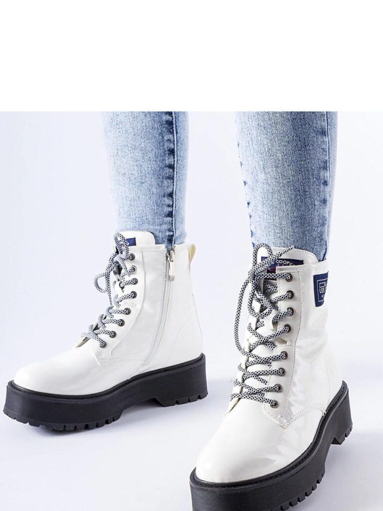 Białe workery Lee Cooper LCJ-21-47-0666LB - Solea