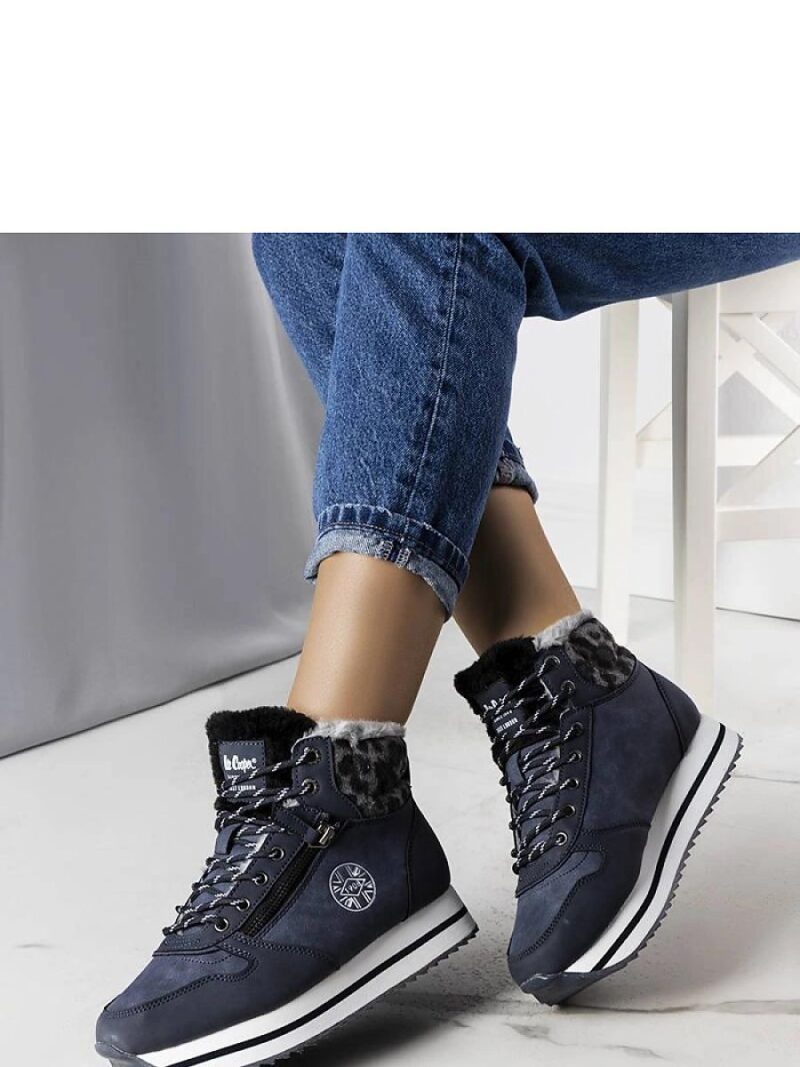 Granatowe botki LCJ-22-31-1450L Lee Cooper - Solea - obrazek 2