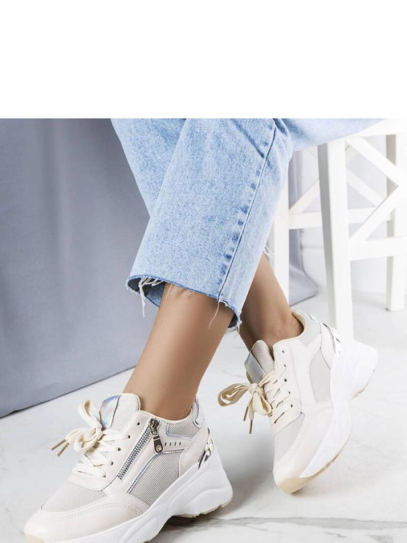 Beżowe sneakersy na koturnie Stacey - Solea