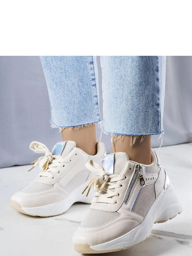 Beżowe sneakersy na koturnie Stacey - Solea - obrazek 2