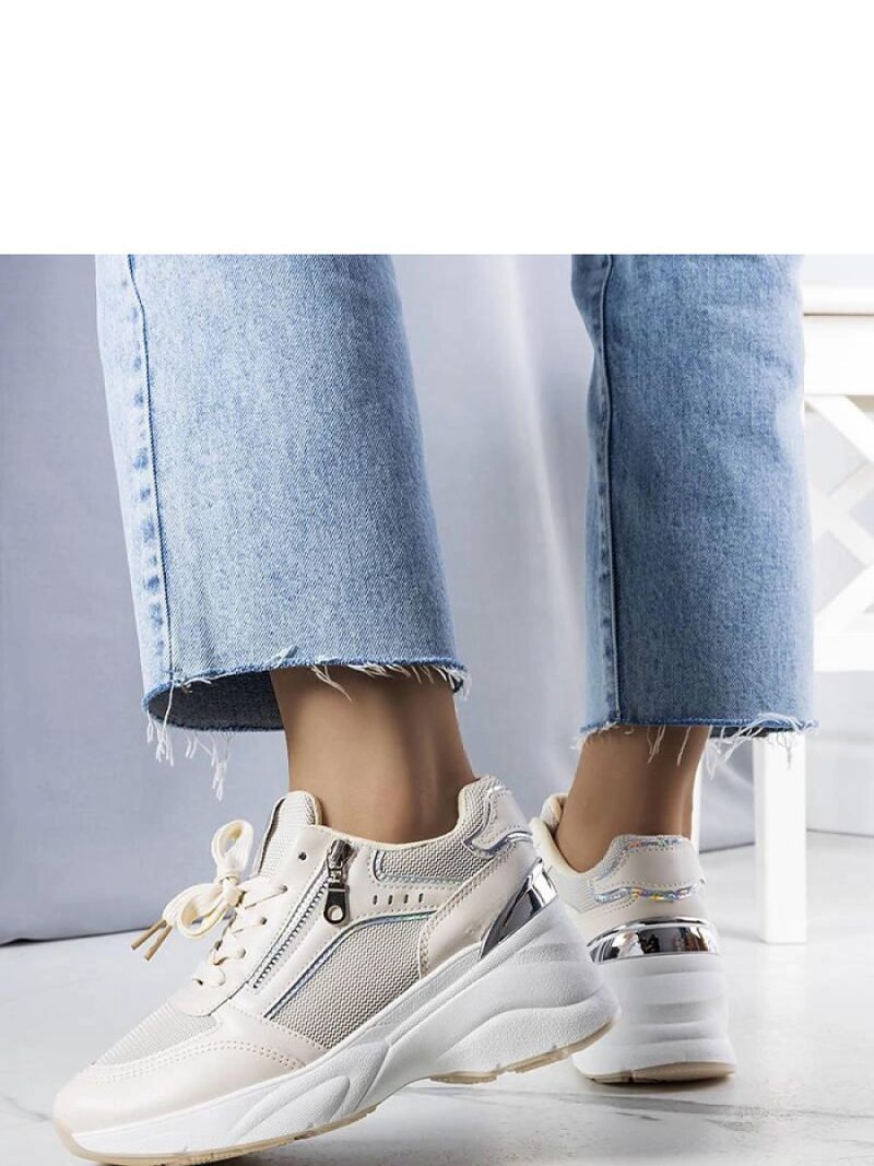 Beżowe sneakersy na koturnie Stacey - Solea - obrazek 3