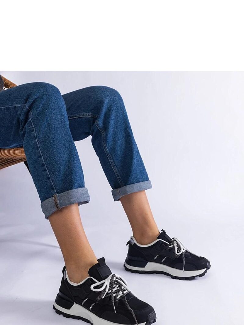 Czarne sportowe damskie sneakersy Adalia - Solea