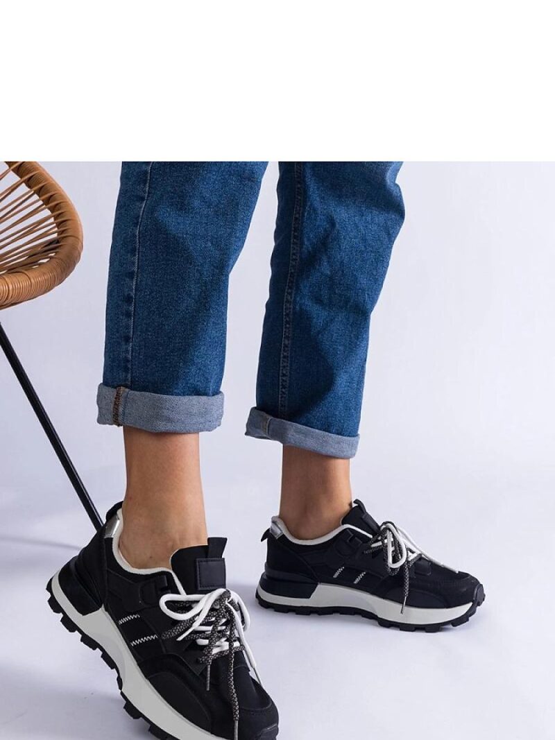 Czarne sportowe damskie sneakersy Adalia - Solea - obrazek 4