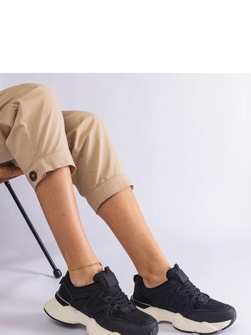 Czarne sportowe sneakersy damskie Imperio - Solea - obrazek 3