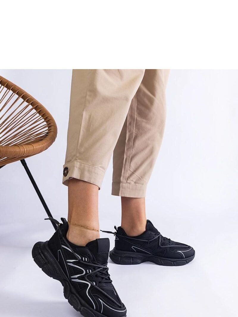 Czarne damskie sneakersy na masywnej podeszwie Colunga - Solea - obrazek 2