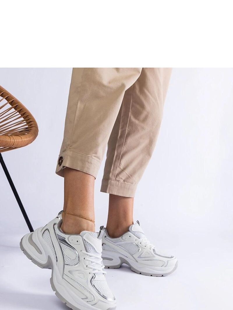 Białe sneakersy na masywnej podeszwie Adoma - Solea - obrazek 2
