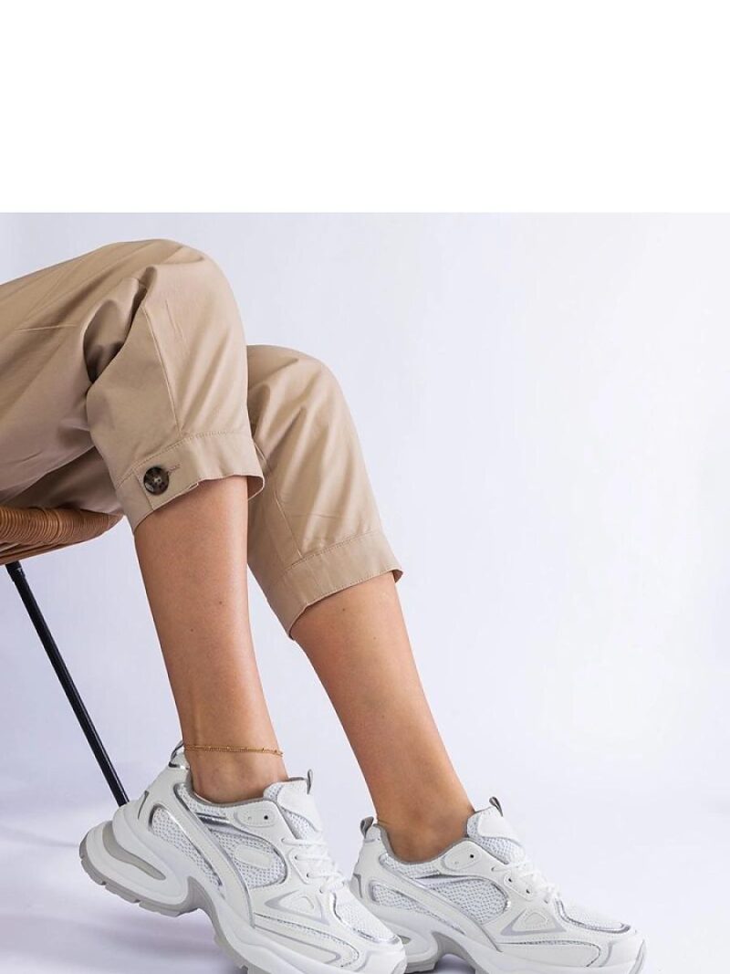 Białe sneakersy na masywnej podeszwie Adoma - Solea - obrazek 4