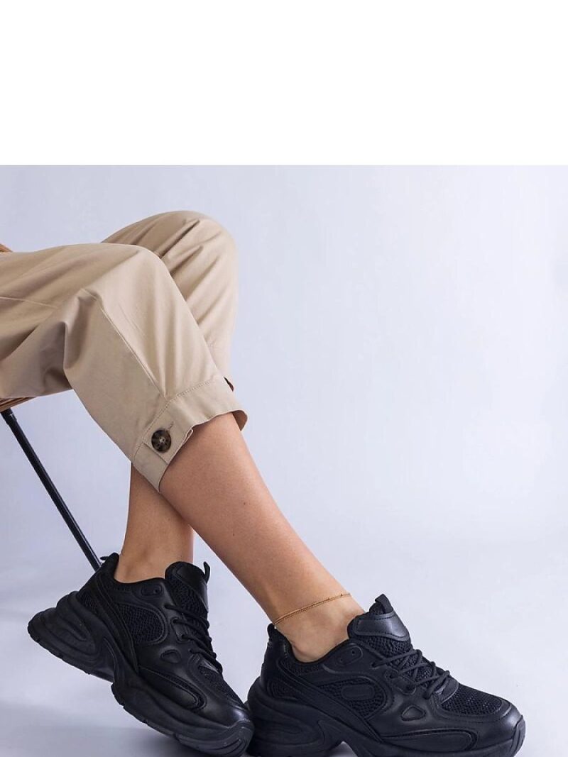 Czarne sneakersy na masywnej podeszwie Adoma - Solea