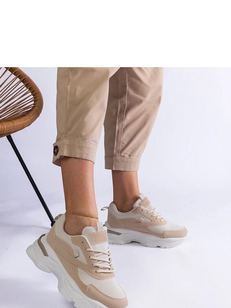 Beżowe sneakersy na grubszej podeszwie Guerrera - Solea - obrazek 2
