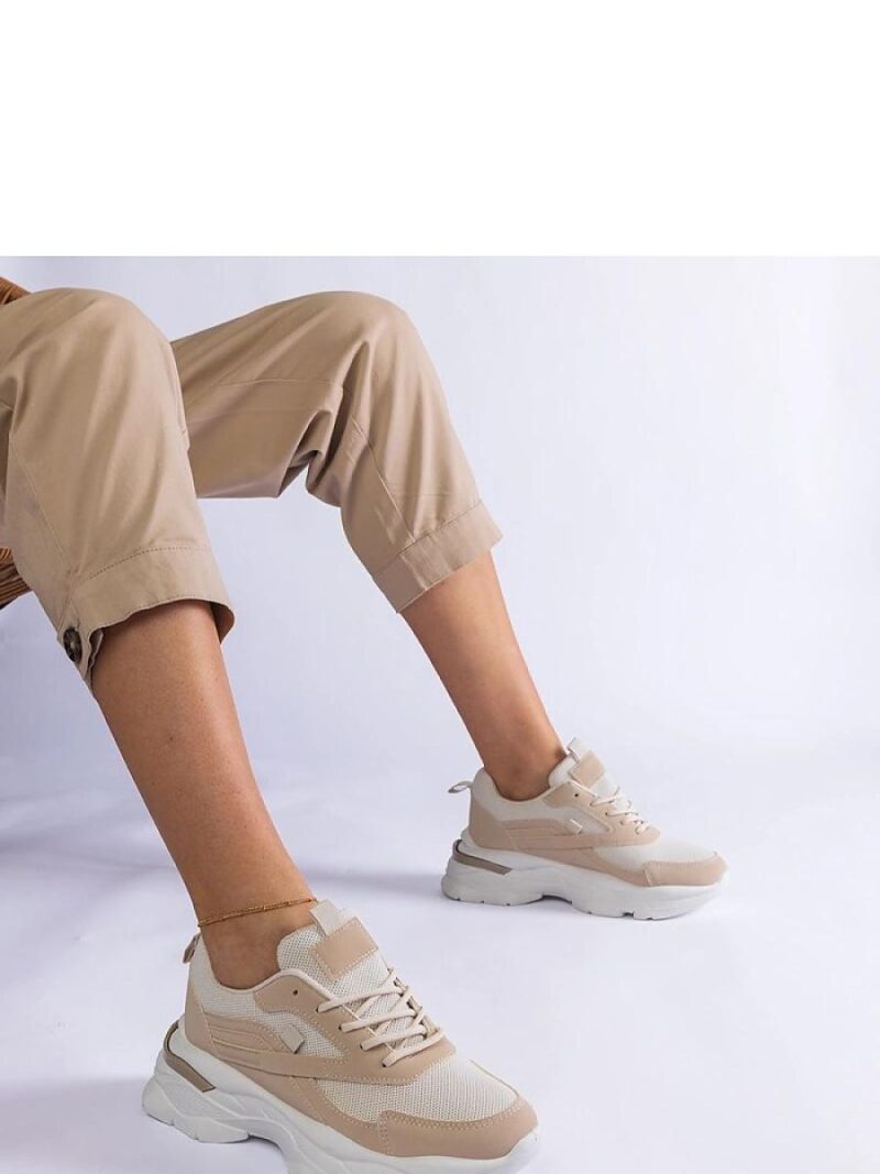 Beżowe sneakersy na grubszej podeszwie Guerrera - Solea - obrazek 4