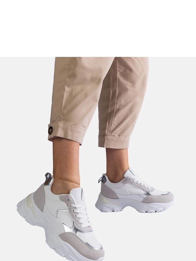 Białe sneakersy na masywnej podeszwie Torreza - Solea - obrazek 4