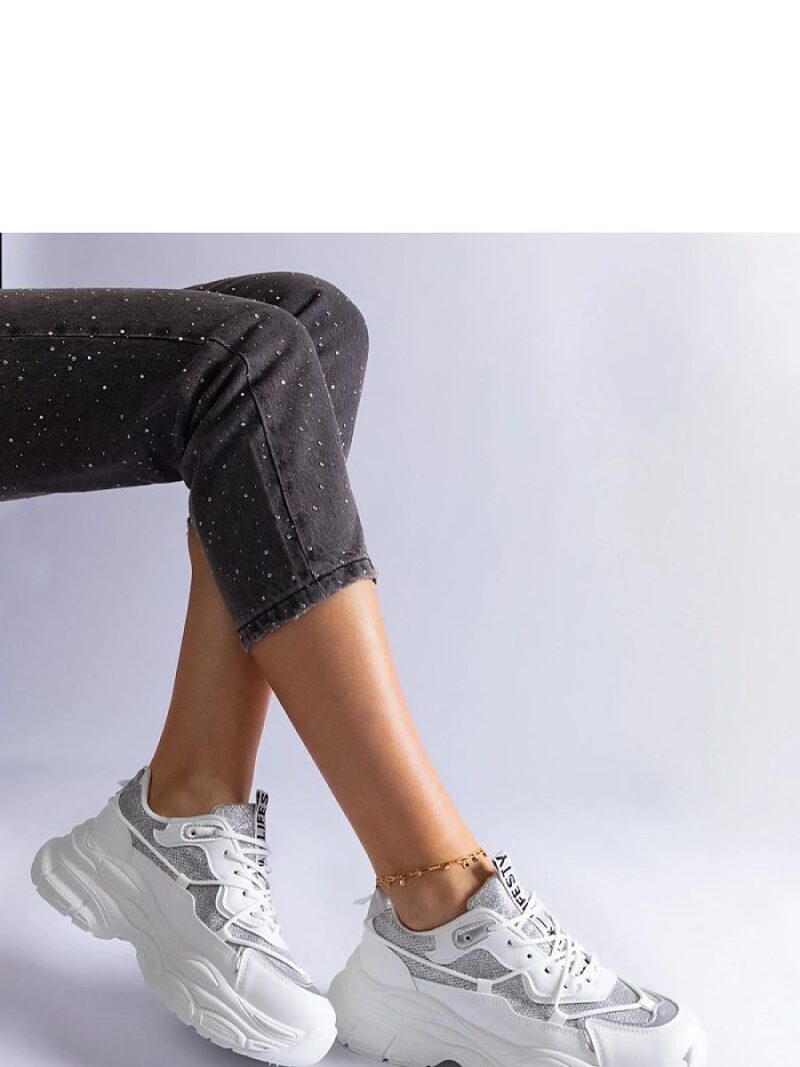 Białe sneakersy z brokatowymi wstawkami Rigel - Solea - obrazek 2