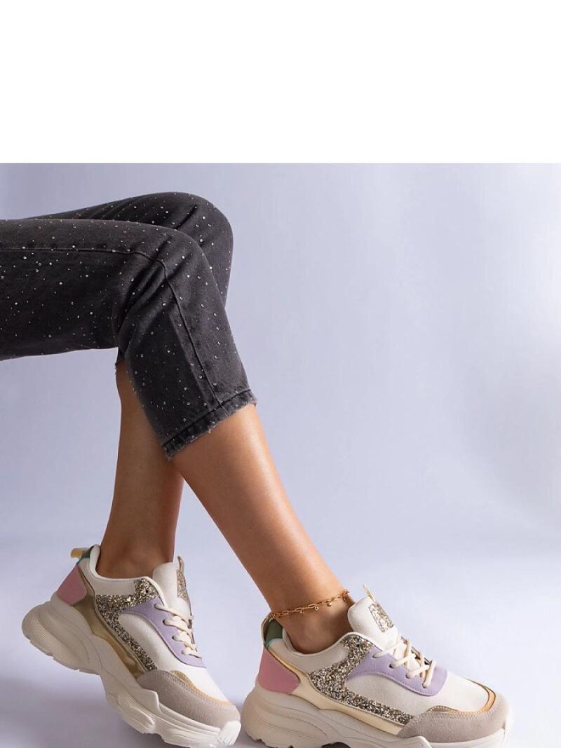 Wielokolorowe sneakersy z brokatowymi wstawkami Clorinda - Solea - obrazek 3