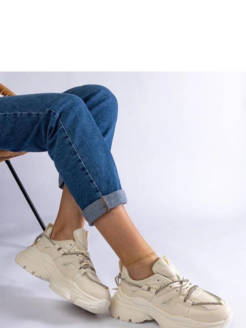 Beżowe sneakersy sportowe damskie Ivett - Solea - obrazek 2