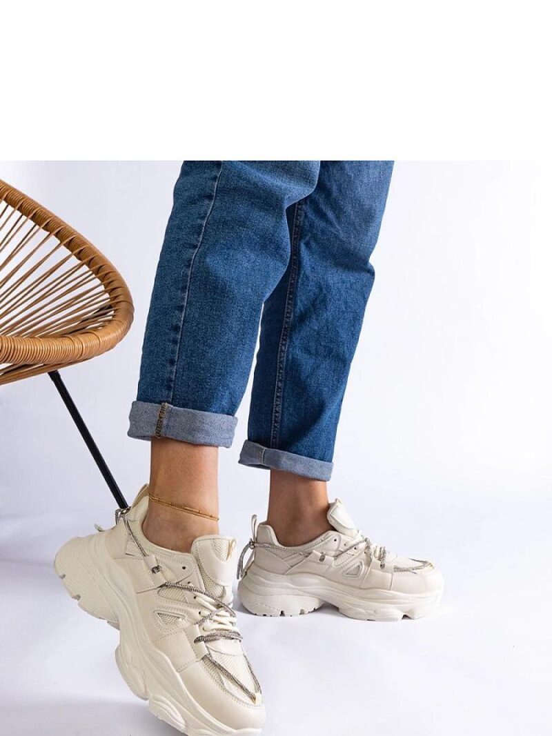 Beżowe sneakersy sportowe damskie Ivett - Solea - obrazek 4