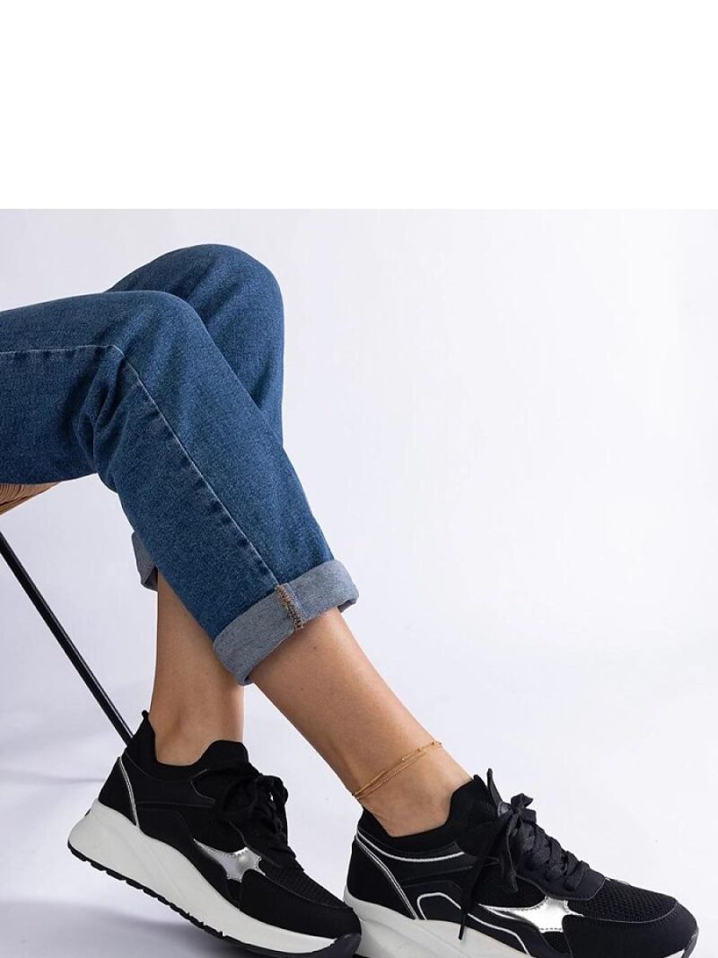 Czarne sneakersy sportowe damskie Elsira - Solea