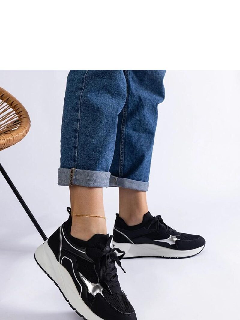 Czarne sneakersy sportowe damskie Elsira - Solea - obrazek 2
